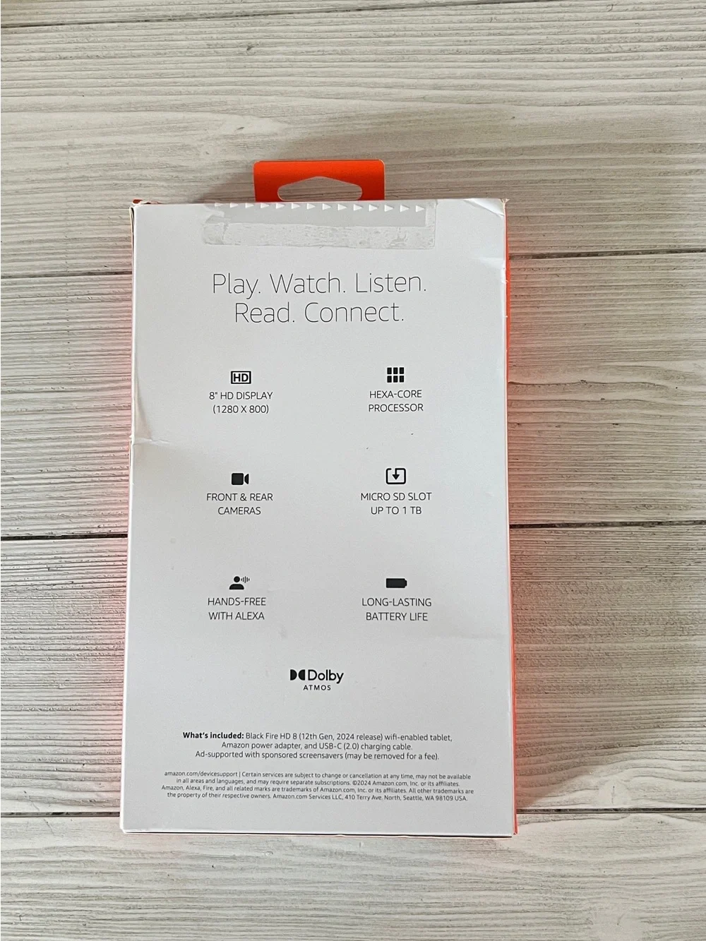 Amazon Fire HD 8 Tablet (12th Gen 2024 Release) 32GB 3GB RAM Black Open Box NWT